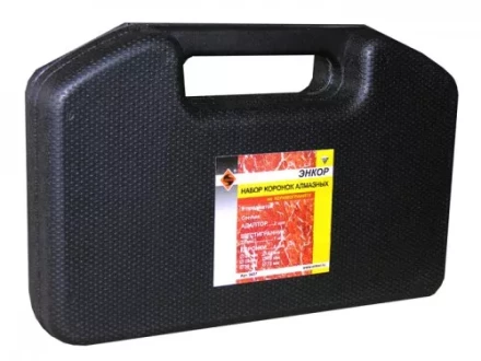 Набор коронок алмазных по керамограниту мокрый рез 9 предметов Энкор 9457 купить в Ижевске