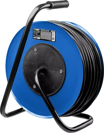 Удлинитель на катушке &quot;КГ 325&quot;, 50 м, 4000 Вт, 4 гнезда, IP44, КГ 3х2,5 кв мм, ЗУБР 55079-50 купить в Ижевске