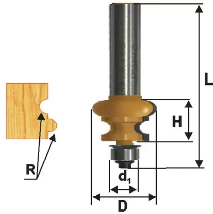 Фреза кромочная фигурная Ф255Х16 мм R32 мм хвостовик 12 мм 46429 купить в Ижевске