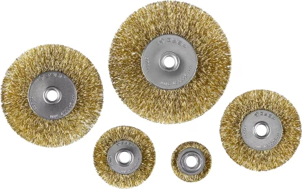 ЗУБР &quot;ПРОФЕССИОНАЛ&quot;. Набор щеток дисковых для дрели, витая стальная латунированная проволока 0,3мм, 5 шт 3521-H5_z02 купить в Ижевске