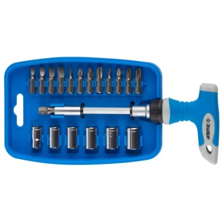 Отвертка ЗУБР &quot;МАСТЕР&quot; реверсивная, пистолетная двухкомпонентная рукоятка, 21 предмет 25411-H21 купить в Ижевске