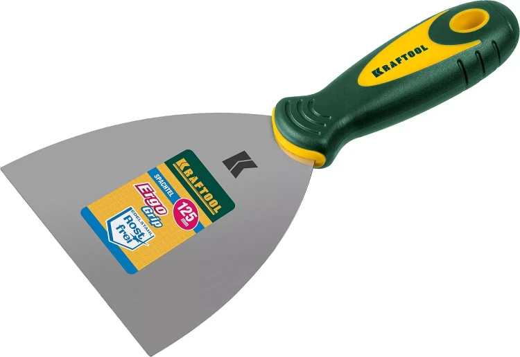 Шпательная лопатка KRAFTOOL с 2-компонент ручк, профилиров нержав полотно, 125мм 10035-125 купить в Ижевске