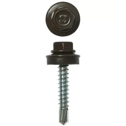 Саморезы ЗУБР окраш., RAL 8028 земел.-коричн., для крепл. кров. матер. к дерев. обреш., 4.8х29мм, 2500шт 4-300310-48-029-8028 купить в Ижевске