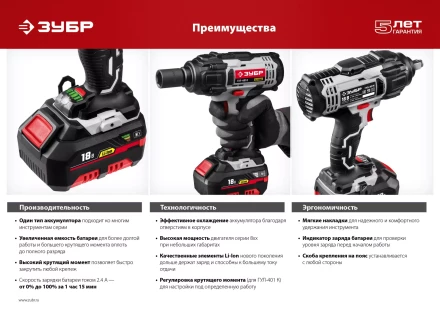 Ударный гайковерт аккумуляторный ГУЛ-251 К серия СТАНДАРТ купить в Ижевске