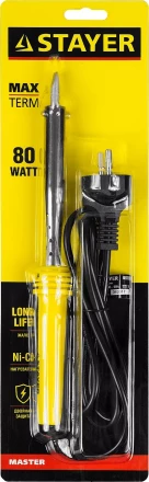 Паяльник STAYER &quot;MASTER&quot; с пластмассовой рукояткой и долговечным жалом, 80 Вт, клин 55305-80 купить в Ижевске