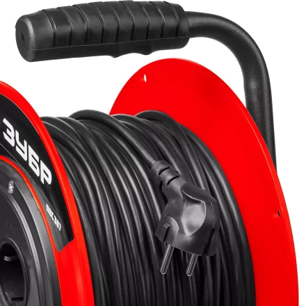 Удлинитель на катушке &quot;ПВС 307&quot;, 30 м, 2500 Вт, 4 гнезда, ПВС 3х0,75 кв мм, ЗУБР 55083-30 купить в Ижевске