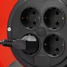 Удлинитель на катушке "ПВС 307", 30 м, 2500 Вт, 4 гнезда, ПВС 3х0,75 кв мм, ЗУБР 55083-30 купить в Ижевске