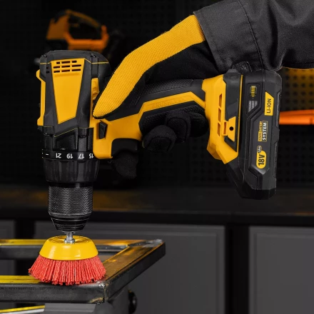 Щетка для дрели, 75 мм, Чашка, со шпилькой, нейлоновая щетина Denzel 74436 купить в Ижевске