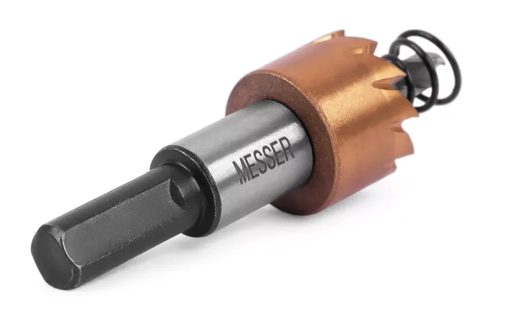 HSS-TiN коронка MESSER  19мм с центр. сверлом и толкающей пружиной для  лист. материала  до 2 мм ц/х купить в Ижевске