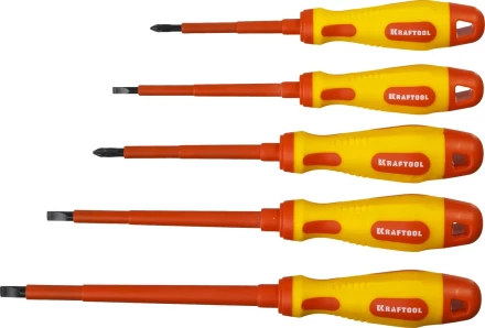Набор отверток &quot;Х-Drive ELECTRO&quot;, Cr-Mo-V сталь, SL: 2.5, 4, 5.5, 6.5, PH: № 1, № 2, 6 предм, KRAFTOOL 250088-H6 купить в Ижевске
