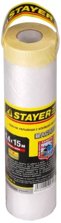 Пленка STAYER "PROFESSIONAL" защитная с клейкой лентой "МАСКЕР", HDPE, 9мкм, 1,4х15м 12255-140-15 купить в Ижевске