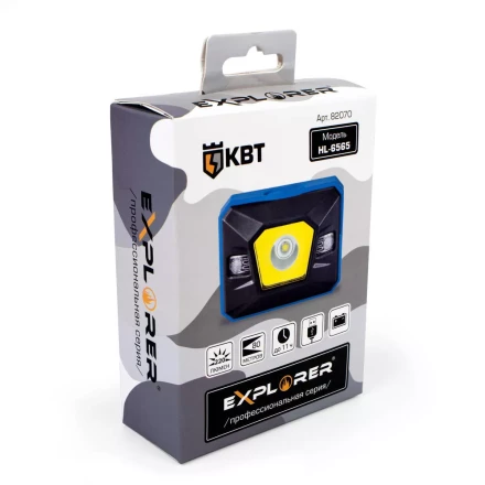 Фонарик налобный светодиодный со встроенным аккумулятором КВТ HL-6565 (82070) купить в Ижевске