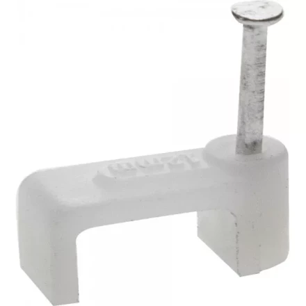 ЗУБР &quot;МАСТЕР&quot;. Скоба-держатель для плоского кабеля, с оцинкованным гвоздем, 7 мм, 50 шт 45112-07 купить в Ижевске