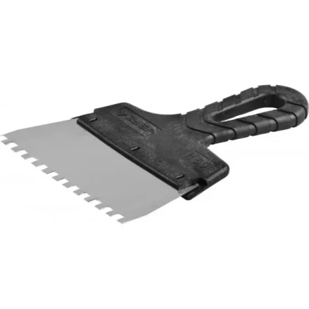 Шпатель ЗУБР &quot;МАСТЕР&quot; ФАСАДНЫЙ, нержавеющее полотно, 150мм, зуб 6х6мм 10078-15-06 купить в Ижевске