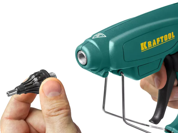 Пистолет клеевой (термоклеящий) "PRO", KRAFTOOL 06843-220-12, эл, двухкомп корпус, рабоч темп 193град, выход клея 1,2кг/час, d=12мм, 220Вт 06843-220-12 купить в Ижевске