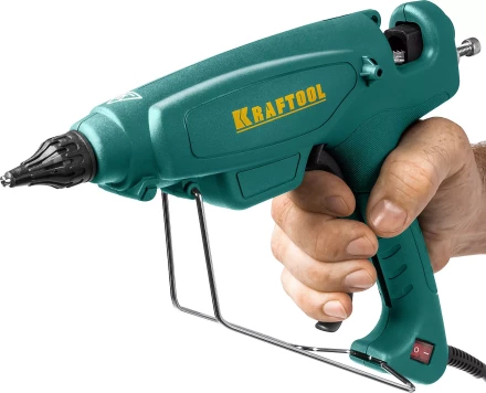 Пистолет клеевой (термоклеящий) &quot;PRO&quot;, KRAFTOOL 06843-220-12, эл, двухкомп корпус, рабоч темп 193град, выход клея 1,2кг/час, d=12мм, 220Вт 06843-220-12 купить в Ижевске