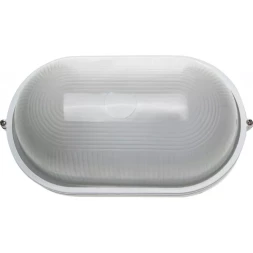 Светильник уличный СВЕТОЗАР влагозащищенный, овал, цвет белый, 100Вт SV-57203-W