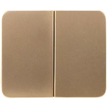 Выключатель СВЕТОЗАР &quot;ГАММА&quot; двухклавишный, без вставки и рамки, цвет золотой металлик, 10A/~250B SV-54134-GM купить в Ижевске