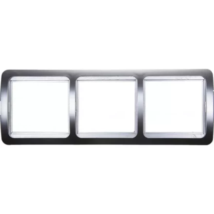 Панель СВЕТОЗАР &quot;ГАММА&quot; накладная, горизонтальная, цвет светло-серый металлик, 3 гнезда SV-54148-SM купить в Ижевске