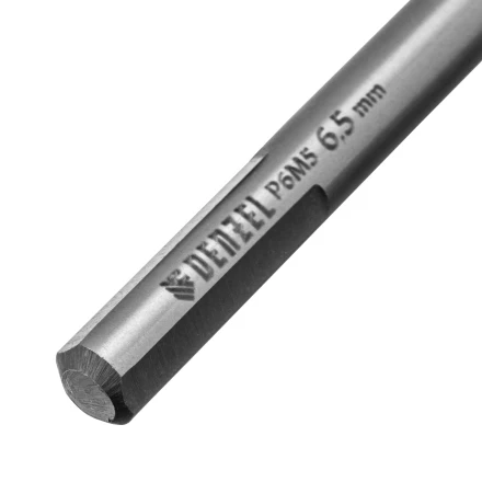 Сверло спиральное по металлу Denzel 6,5 x 93мм, Р6М5, Golden Tip, многогранная заточка, 718279 купить в Ижевске