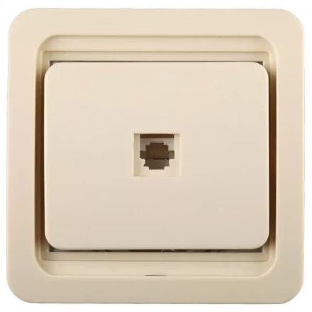 Розетка СВЕТОЗАР &quot;ГАММА&quot; телефонная одинарная, цвет бежевый SV-54117-B купить в Ижевске