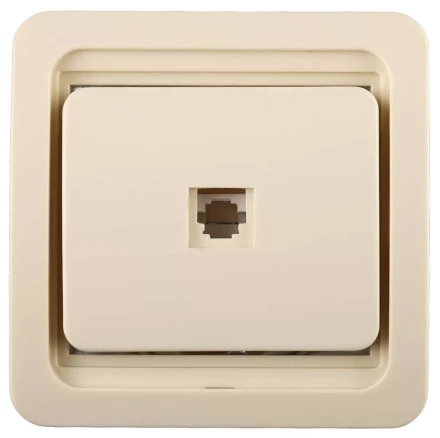 Розетка СВЕТОЗАР &quot;ГАММА&quot; телефонная одинарная, цвет бежевый SV-54117-B купить в Ижевске