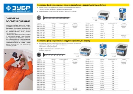 Саморезы фосфатированные с мелкой резьбой, гипсокартон-металл, ЗУБР 300016-39-064, PH2, 3,9 x 64 мм, 25 шт 300016-39-064 купить в Ижевске
