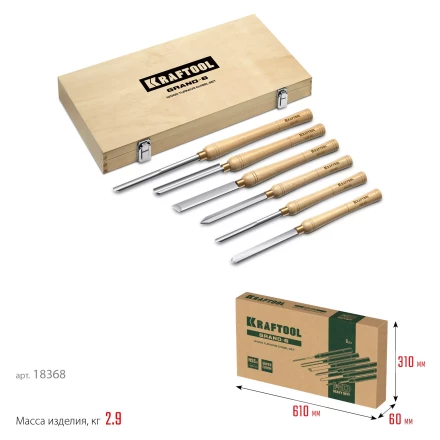 Набор профессиональных токарных резцов по дереву KRAFTOOL 18368 купить в Ижевске